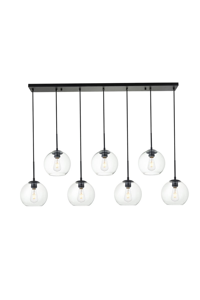 Elegant Lighting - LD2230BK - Seven Light Pendant - BAXTER - Black