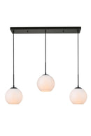 Elegant Lighting - LD2237BK - Three Light Pendant - BAXTER - Black