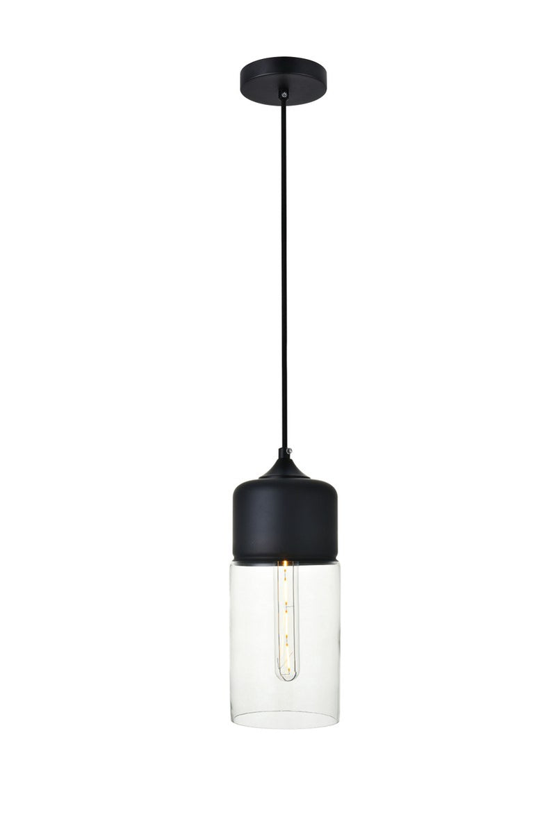 Elegant Lighting - LD2240BK - One Light Pendant - ASHWELL - Black