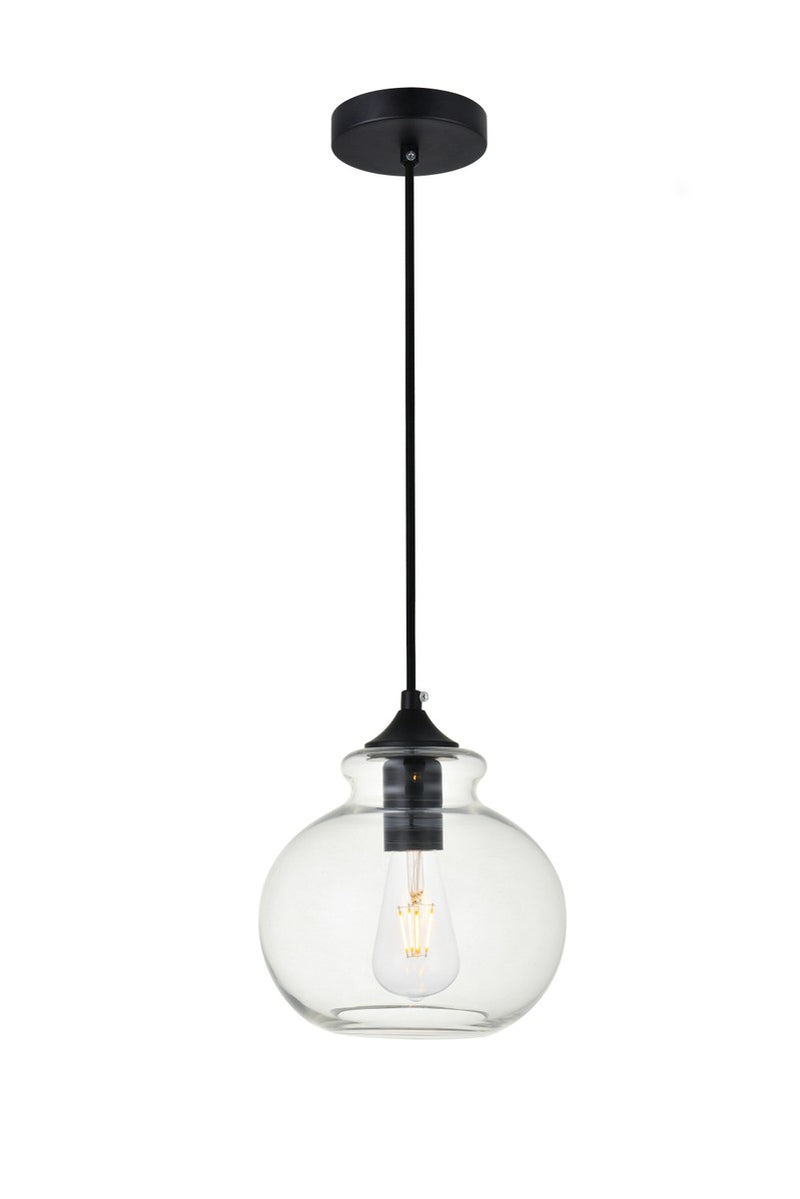 Elegant Lighting - LD2245BK - One Light Pendant - DESTRY - Black