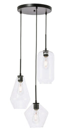 Elegant Lighting - LD2268BK - Three Light Pendant - Gene - Black