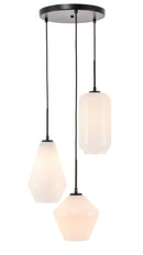 Elegant Lighting - LD2269BK - Three Light Pendant - Gene - Black