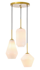 Elegant Lighting - LD2269BR - Three Light Pendant - Gene - Brass