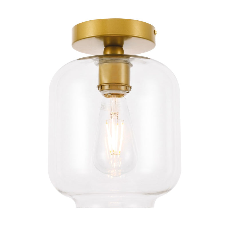 Elegant Lighting - LD2270BR - One Light Flush Mount - Collier - Brass