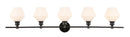 Elegant Lighting - LD2325BK - Five Light Wall Sconce - Gene - Black