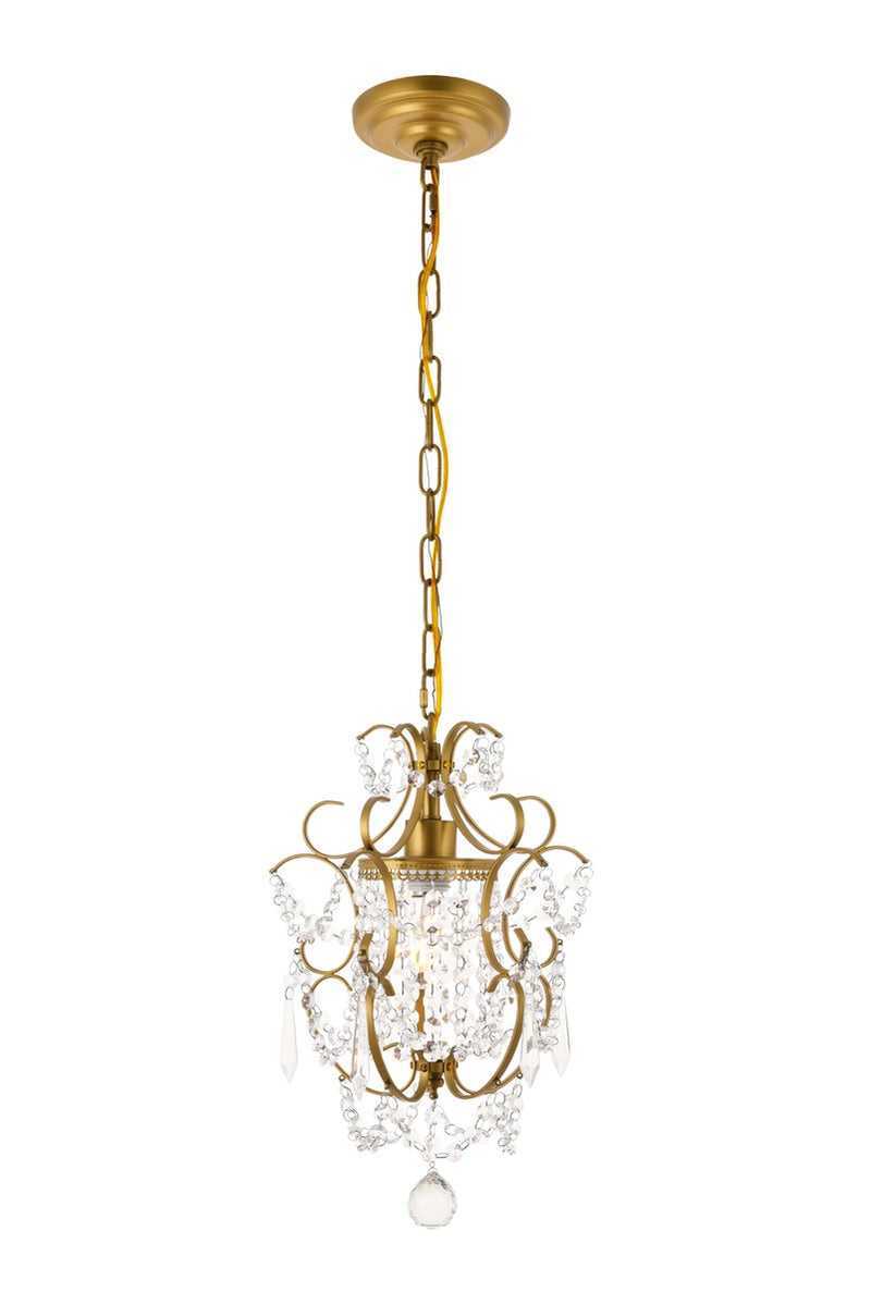 Elegant Lighting - LD5017D11BR - One Light Pendant - Kirin - Brass