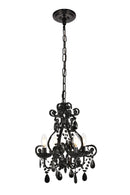 Elegant Lighting - LD5018D12BK - Four Light Pendant - Kato - Black