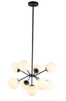 Elegant Lighting - LD5028D27BK - Nine Light Pendant - Jupiter - Black