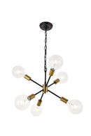 Elegant Lighting - LD5033D16BRB - Six Light Pendant - Nolan - Matte black