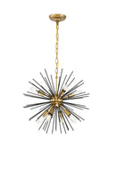 Elegant Lighting - LD5035D20BK - Eight Light Pendant - Timber - brass