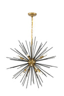 Elegant Lighting - LD5038D30BK - Eight Light Pendant - Timber - brass