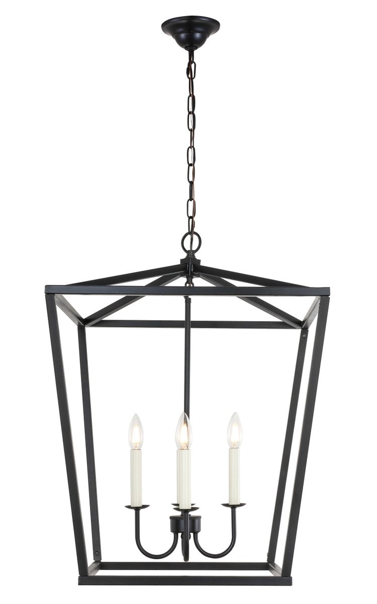 Elegant Lighting - LD6008D20BK - Four Light Pendant - Maddox - Black