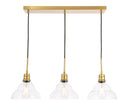 Elegant Lighting - LD6224BR - Three Light Pendant - Clive - Brass