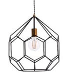 Lámpara Colgante Decorativa 1xE27-40W Acabado Negro.