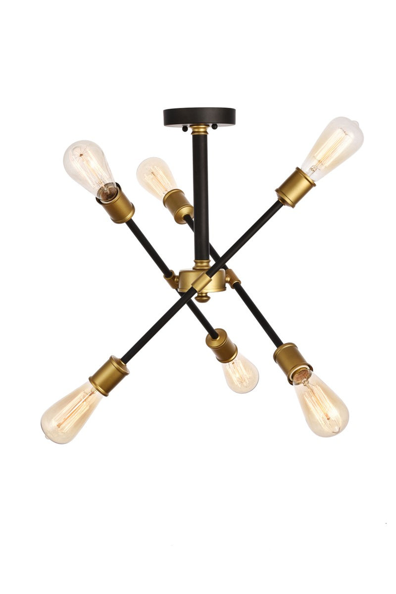 Elegant Lighting - LD8003D17BK - Six Light Flushmount - Axel - black