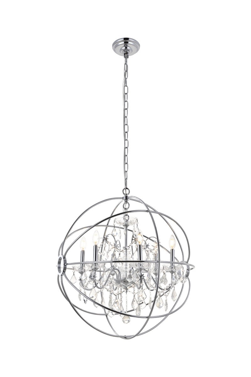 Elegant Lighting - LD8801D25C - Six Light Pendant - Cordelia - Chrome