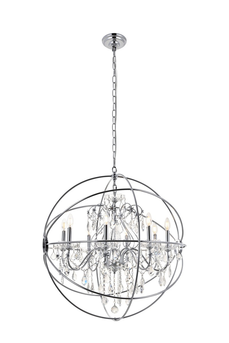 Elegant Lighting - LD8801D32C - Eight Light Pendant - Cordelia - Chrome