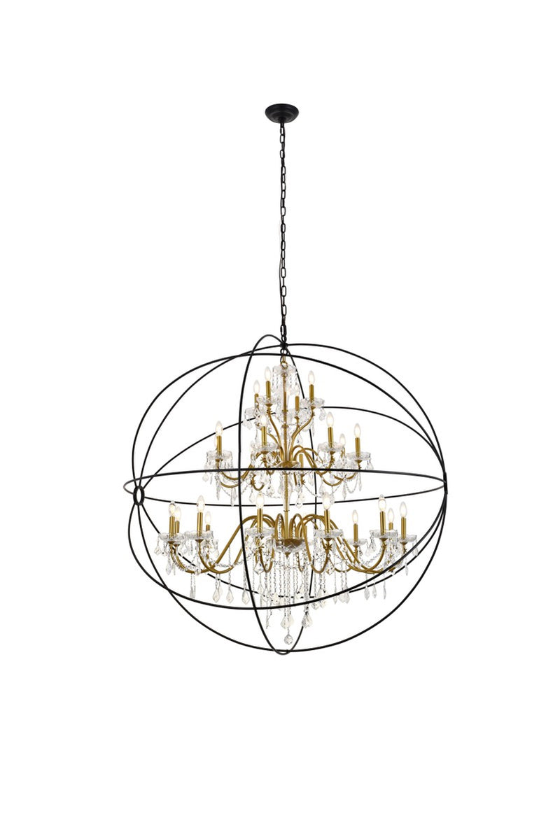 Elegant Lighting - LD8801D60GB - 24 Light Pendant - Cordelia - black