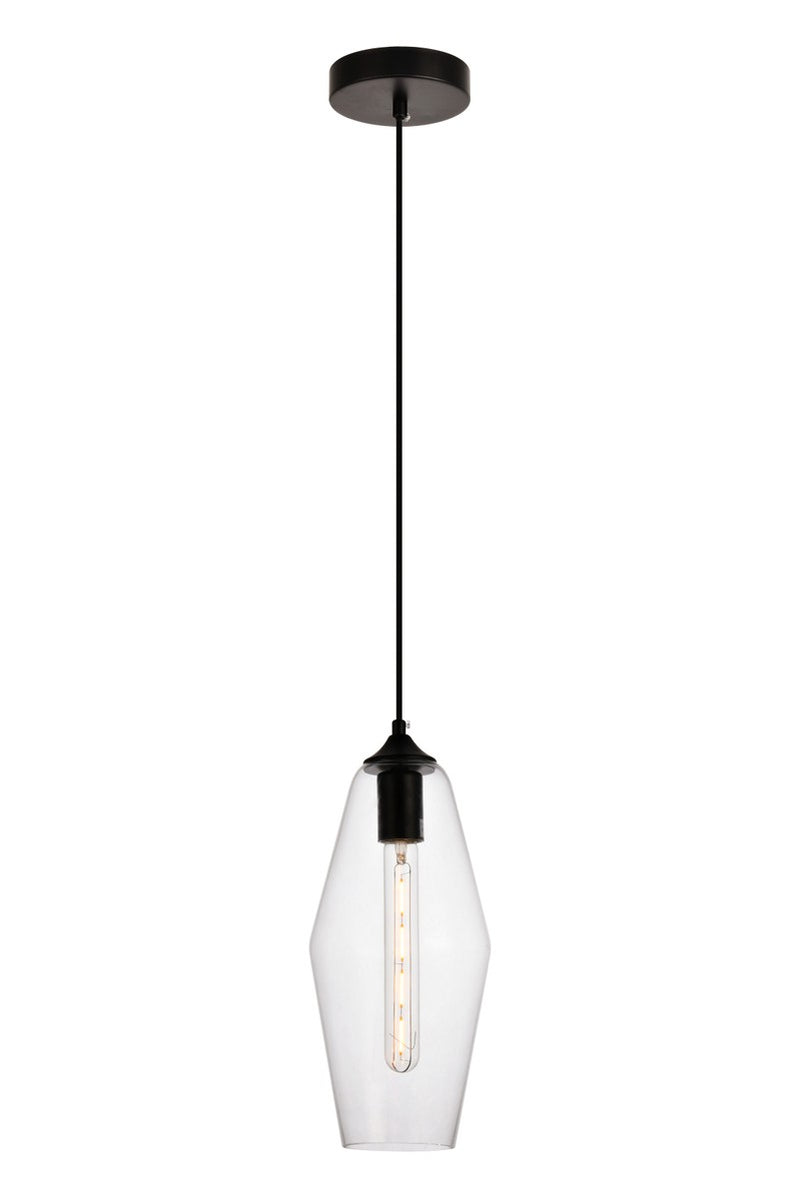 Elegant Lighting - LDPD2119 - One Light Pendant - Placido - Black