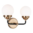 Two Light Wall / Bath<br /><span style="color:#4AB0CE;">Entrega: 4-10 dias en USA</span><br /><span style="color:#4AB0CE;font-size:60%;">PREGUNTE POR ENTREGA EN PANAMA</span><br />Collection: Cafe<br />Finish: Satin Brass