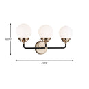Three Light Wall / Bath<br /><span style="color:#4AB0CE;">Entrega: 4-10 dias en USA</span><br /><span style="color:#4AB0CE;font-size:60%;">PREGUNTE POR ENTREGA EN PANAMA</span><br />Collection: Cafe<br />Finish: Satin Brass