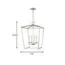 Four Light Lantern<br /><span style="color:#4AB0CE;">Entrega: 4-10 dias en USA</span><br /><span style="color:#4AB0CE;font-size:60%;">PREGUNTE POR ENTREGA EN PANAMA</span><br />Collection: Dianna<br />Finish: Brushed Nickel