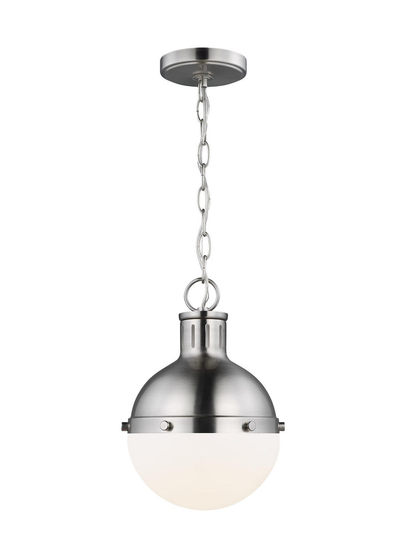 One Light Mini Pendant<br /><span style="color:#4AB0CE;">Entrega: 9-10 semanas en USA</span><br /><span style="color:#4AB0CE;font-size:60%;">PREGUNTE POR ENTREGA EN PANAMA</span><br />Collection: Hanks<br />Finish: Brushed Nickel