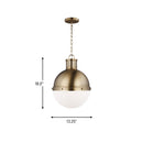 One Light Pendant<br /><span style="color:#4AB0CE;">Entrega: 4-10 dias en USA</span><br /><span style="color:#4AB0CE;font-size:60%;">PREGUNTE POR ENTREGA EN PANAMA</span><br />Collection: Hanks<br />Finish: Satin Brass