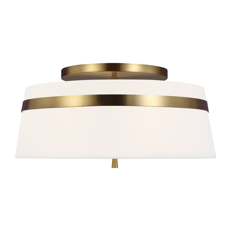 Three Light Semi-Flush Mount<br /><span style="color:#4AB0CE;">Entrega: 4-10 dias en USA</span><br /><span style="color:#4AB0CE;font-size:60%;">PREGUNTE POR ENTREGA EN PANAMA</span><br />Collection: Cordtlandt<br />Finish: Burnished Brass