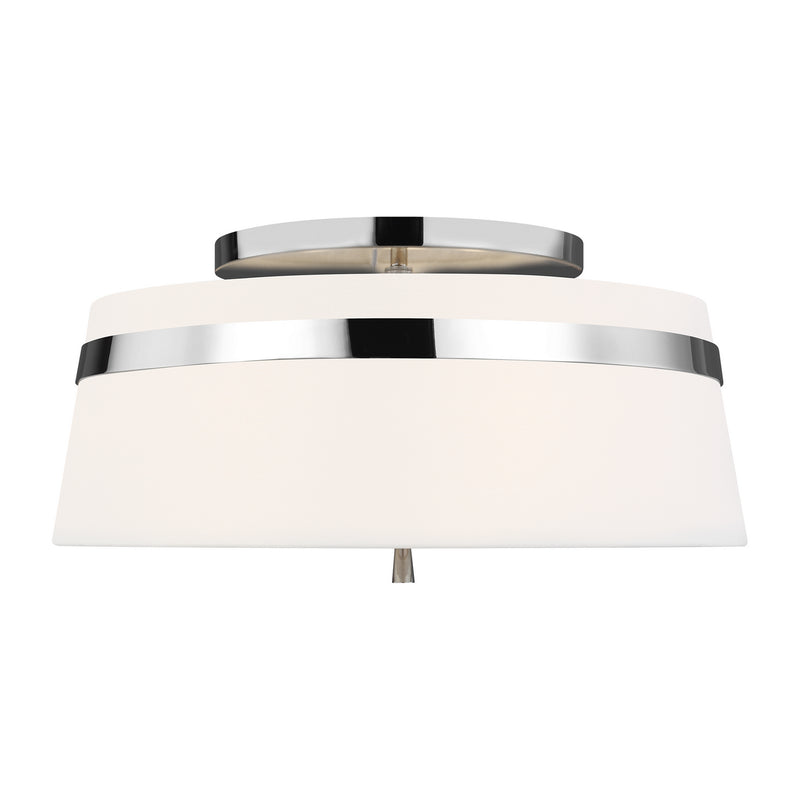 Three Light Semi-Flush Mount<br /><span style="color:#4AB0CE;">Entrega: 4-10 dias en USA</span><br /><span style="color:#4AB0CE;font-size:60%;">PREGUNTE POR ENTREGA EN PANAMA</span><br />Collection: Cordtlandt<br />Finish: Polished Nickel