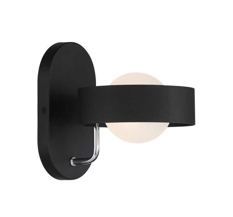 George Kovacs - P1561-729 - One Light Wall Sconce - Lift Off - Sand Coal and Polished Nickel