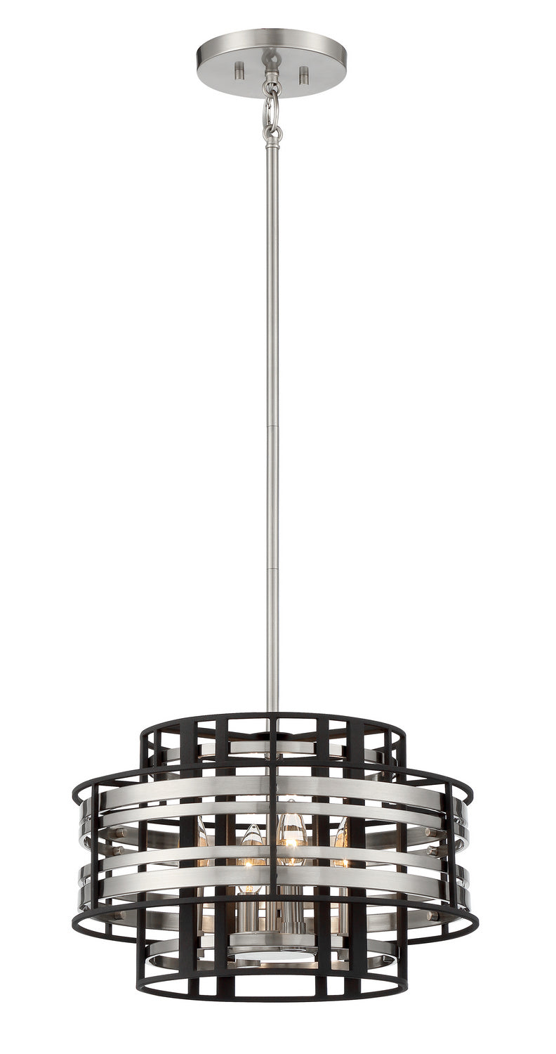 Metropolitan - N7984-420 - Four Light Foyer Pendant - Presten - Brushed Nickel W/ Sand Coal