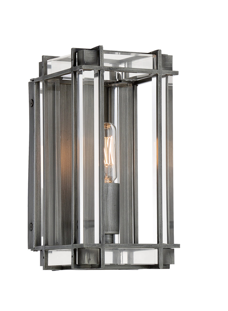Minka-Lavery - 3851-756 - One Light Wall Mount - Langen Square - Antique Nickel w/Clear Acrylic