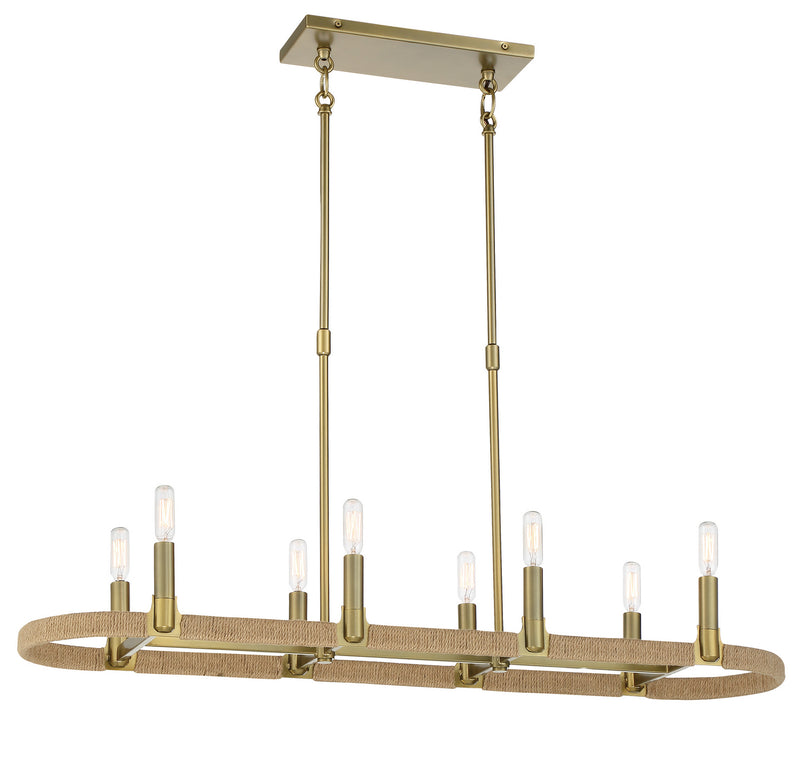 Minka-Lavery - 3868-695 - Eight Light Island Pendant - Windward Passage - Soft Brass