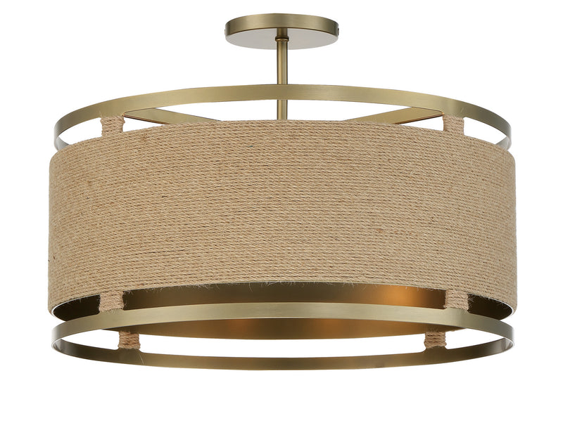 Minka-Lavery - 3869-695 - Four Light Semi Flush Mount - Windward Passage - Soft Brass