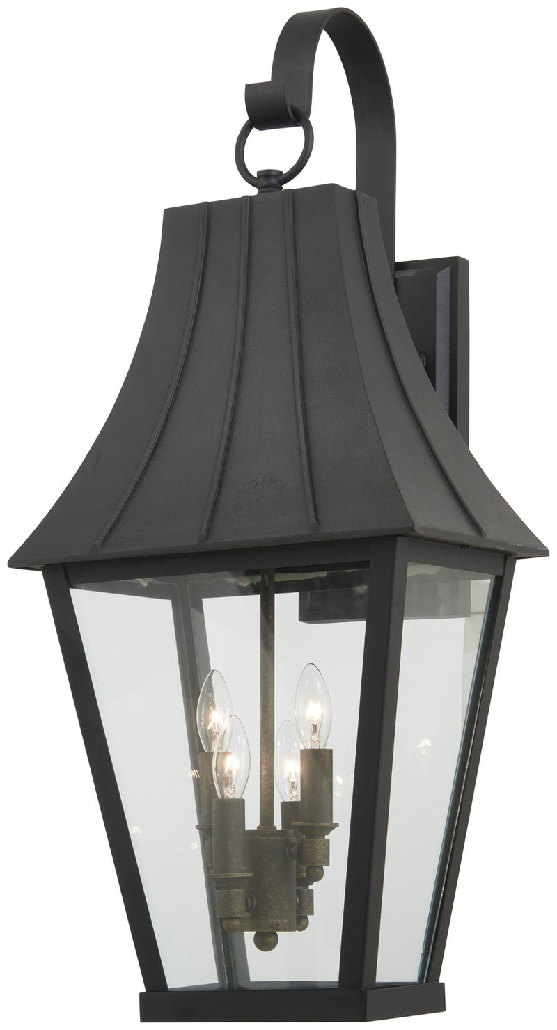 Minka-Lavery - 72783-66G - Four Light Outdoor Wall Mount - Chateau Grande - Coal W/Gold