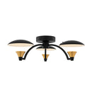Kalco - 513645BWB - LED Semi Flush Mount - Redding - Matte Black w White and Brass Accent