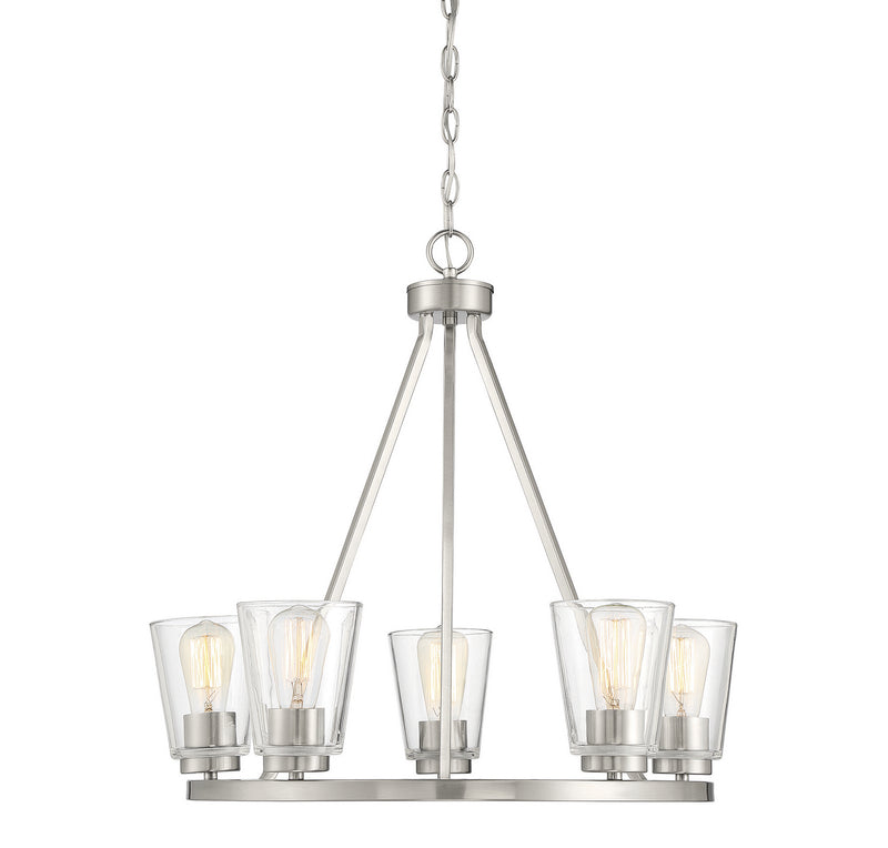 Five Light Chandelier<br /><span style="color:#4AB0CE;">Entrega: 4-10 dias en USA</span><br /><span style="color:#4AB0CE;font-size:60%;">PREGUNTE POR ENTREGA EN PANAMA</span><br />Collection: Calhoun<br />Finish: Satin Nickel