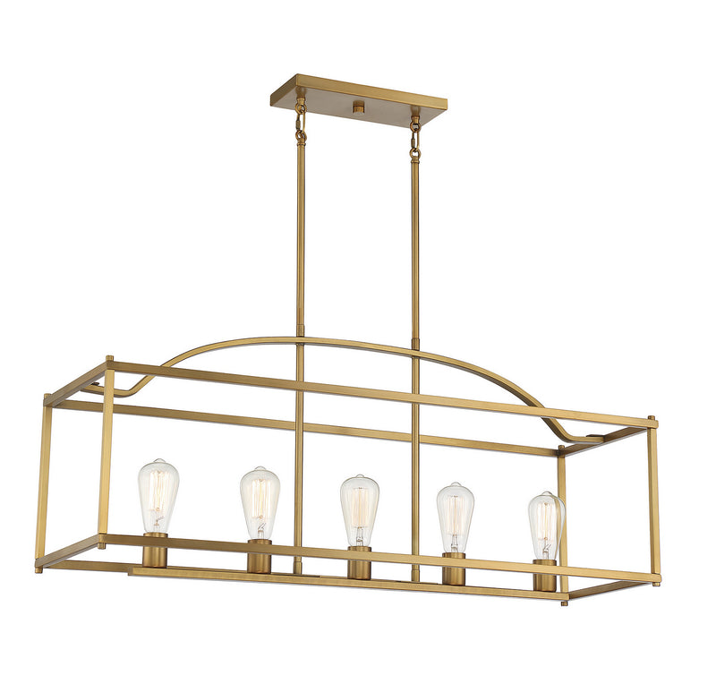 Five Light Linear Chandelier<br /><span style="color:#4AB0CE;">Entrega: 4-10 dias en USA</span><br /><span style="color:#4AB0CE;font-size:60%;">PREGUNTE POR ENTREGA EN PANAMA</span><br />Collection: Palladian<br />Finish: Warm Brass