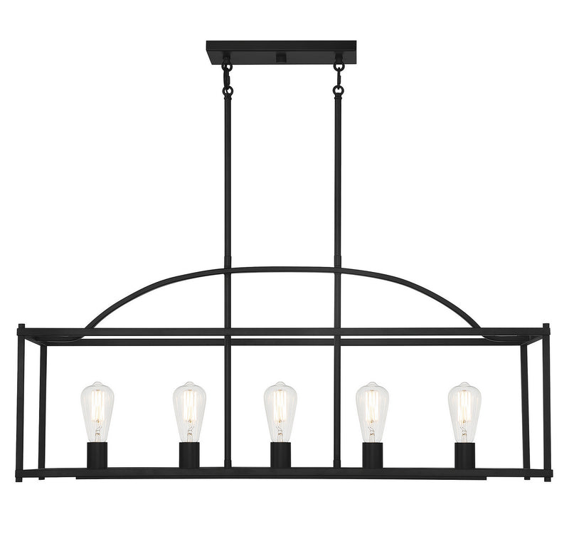 Five Light Linear Chandelier<br /><span style="color:#4AB0CE;">Entrega: 4-10 dias en USA</span><br /><span style="color:#4AB0CE;font-size:60%;">PREGUNTE POR ENTREGA EN PANAMA</span><br />Collection: Palladian<br />Finish: Matte Black