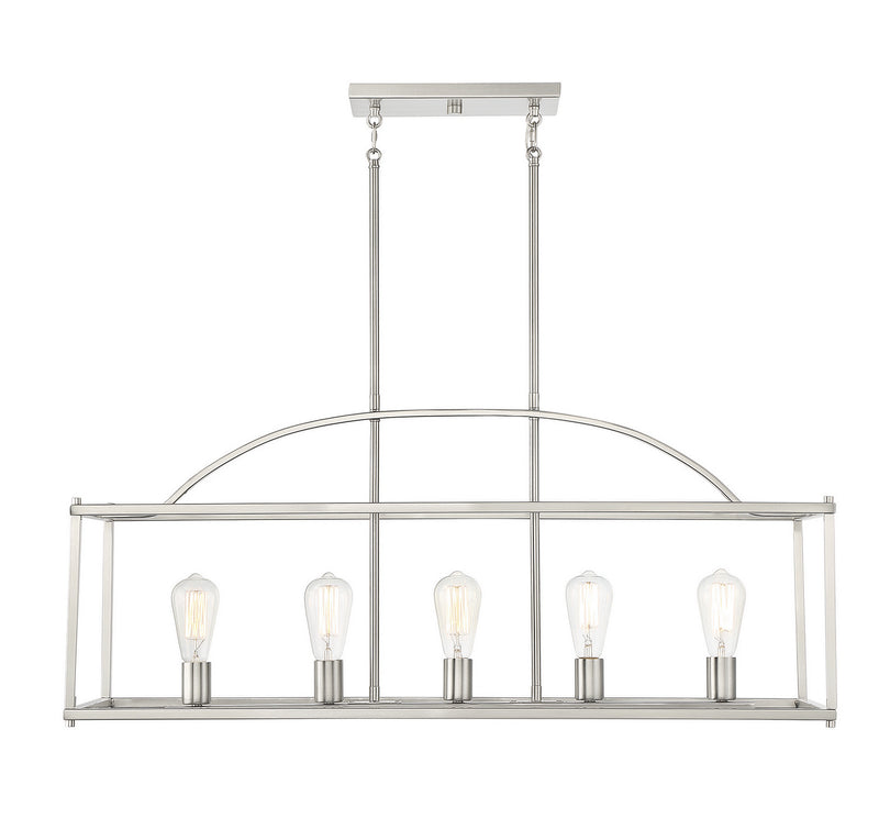 Five Light Linear Chandelier<br /><span style="color:#4AB0CE;">Entrega: 4-10 dias en USA</span><br /><span style="color:#4AB0CE;font-size:60%;">PREGUNTE POR ENTREGA EN PANAMA</span><br />Collection: Palladian<br />Finish: Satin Nickel