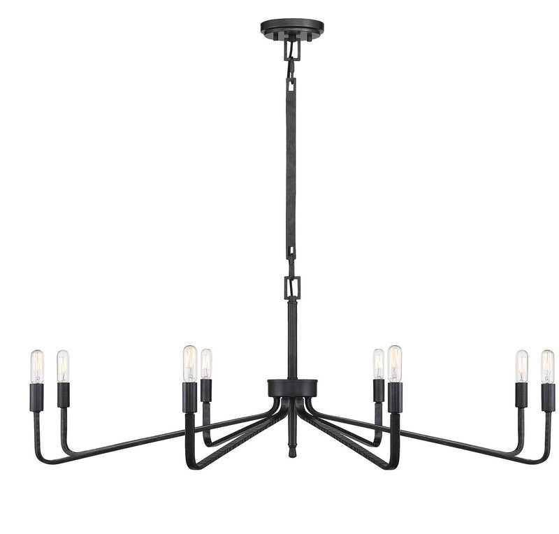 Eight Light Chandelier<br /><span style="color:#4AB0CE;">Entrega: 4-10 dias en USA</span><br /><span style="color:#4AB0CE;font-size:60%;">PREGUNTE POR ENTREGA EN PANAMA</span><br />Collection: Salem<br />Finish: Forged Iron