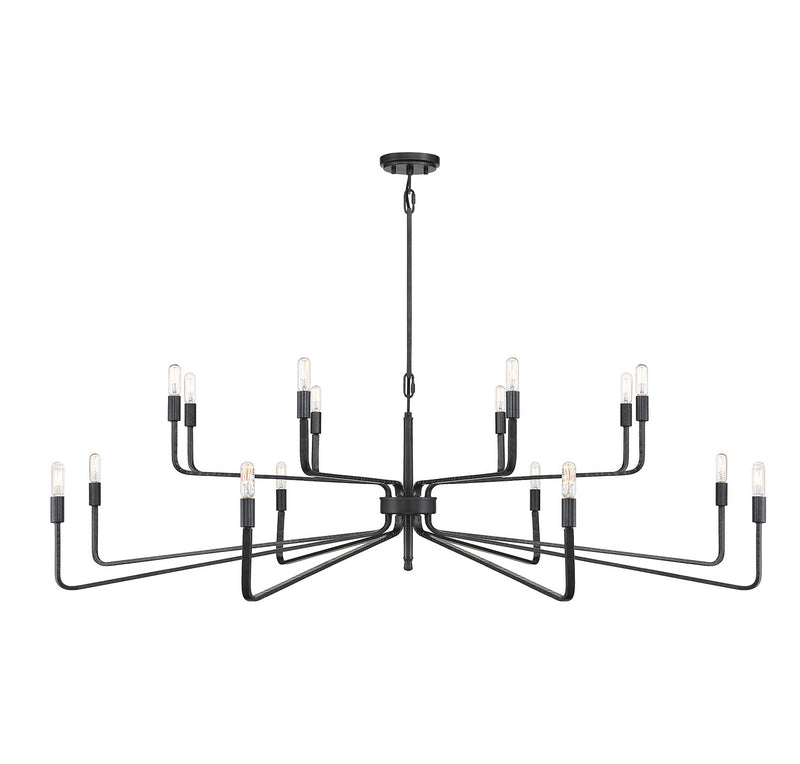 16 Light Chandelier<br /><span style="color:#4AB0CE;">Entrega: 4-10 dias en USA</span><br /><span style="color:#4AB0CE;font-size:60%;">PREGUNTE POR ENTREGA EN PANAMA</span><br />Collection: Salem<br />Finish: Forged Iron