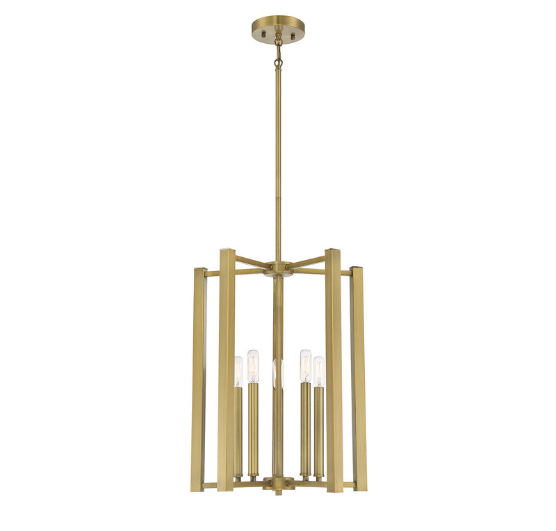 Five Light Pendant<br /><span style="color:#4AB0CE;">Entrega: 4-10 dias en USA</span><br /><span style="color:#4AB0CE;font-size:60%;">PREGUNTE POR ENTREGA EN PANAMA</span><br />Collection: Benson<br />Finish: Warm Brass