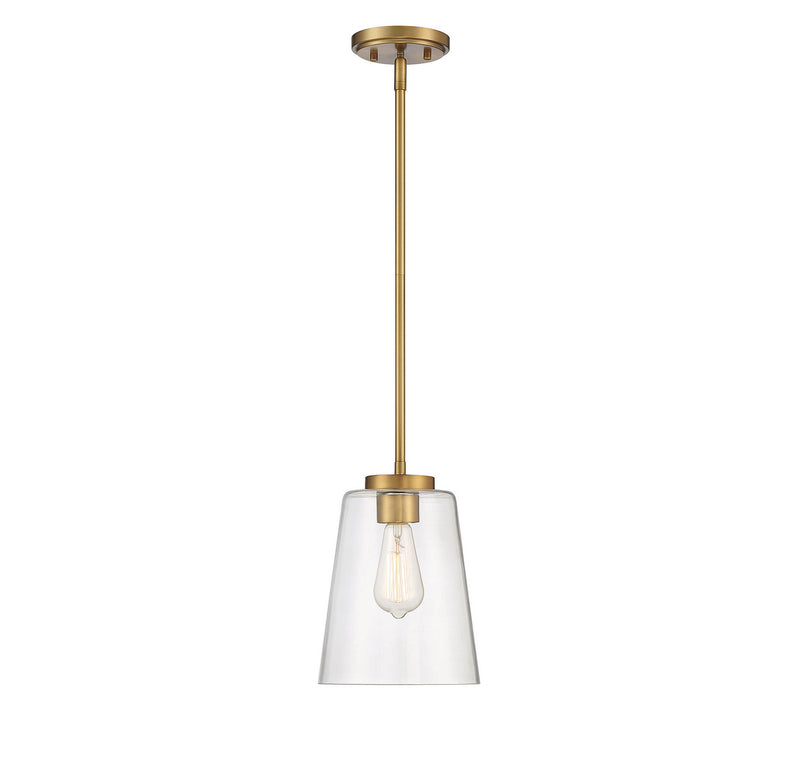 One Light Mini-Pendant<br /><span style="color:#4AB0CE;">Entrega: 4-10 dias en USA</span><br /><span style="color:#4AB0CE;font-size:60%;">PREGUNTE POR ENTREGA EN PANAMA</span><br />Collection: Calhoun<br />Finish: Warm Brass