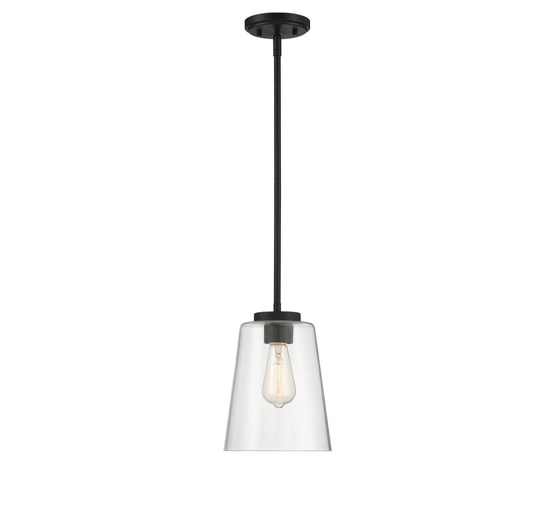 One Light Mini-Pendant<br /><span style="color:#4AB0CE;">Entrega: 4-10 dias en USA</span><br /><span style="color:#4AB0CE;font-size:60%;">PREGUNTE POR ENTREGA EN PANAMA</span><br />Collection: Calhoun<br />Finish: Matte Black