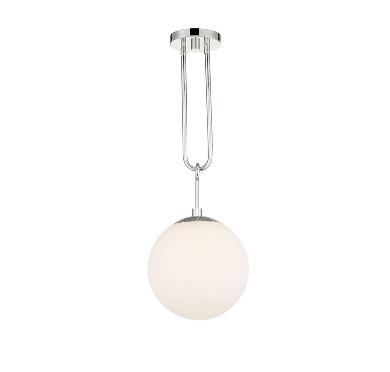 One Light Pendant<br /><span style="color:#4AB0CE;">Entrega: 4-10 dias en USA</span><br /><span style="color:#4AB0CE;font-size:60%;">PREGUNTE POR ENTREGA EN PANAMA</span><br />Collection: Becker<br />Finish: Polished Nickel