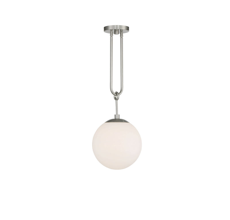 One Light Pendant<br /><span style="color:#4AB0CE;">Entrega: 4-10 dias en USA</span><br /><span style="color:#4AB0CE;font-size:60%;">PREGUNTE POR ENTREGA EN PANAMA</span><br />Collection: Becker<br />Finish: Satin Nickel