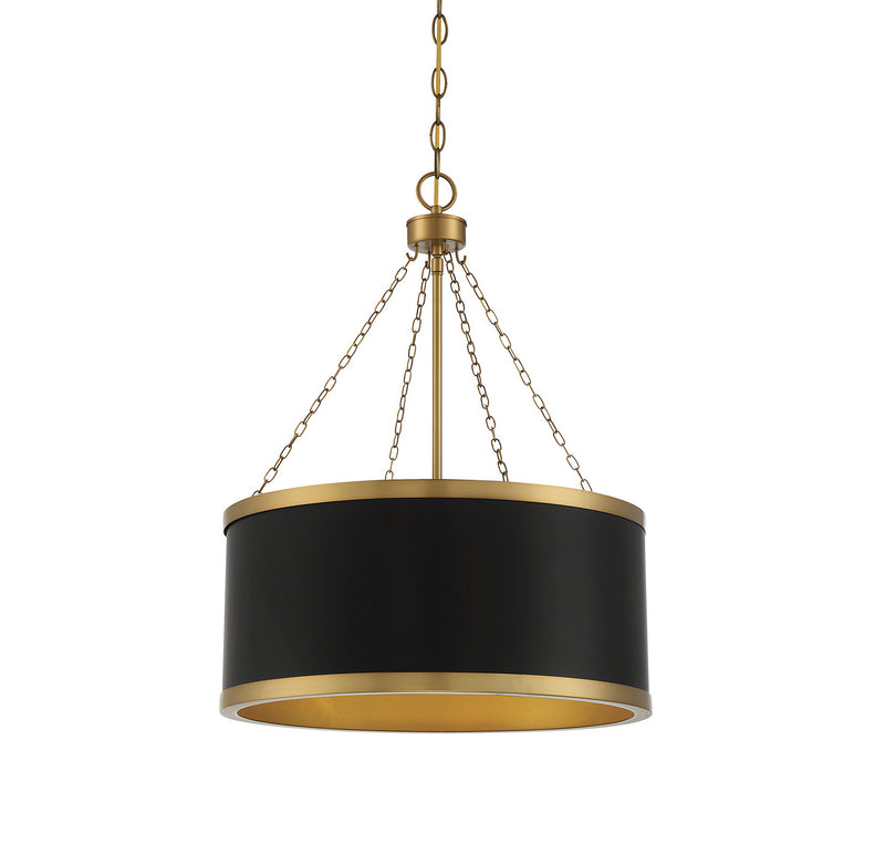 Six Light Pendant<br /><span style="color:#4AB0CE;">Entrega: 4-10 dias en USA</span><br /><span style="color:#4AB0CE;font-size:60%;">PREGUNTE POR ENTREGA EN PANAMA</span><br />Collection: Delphi<br />Finish: Black with Warm Brass Accents