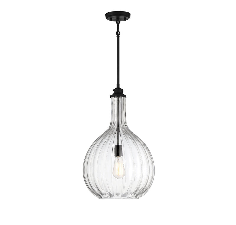 One Light Pendant<br /><span style="color:#4AB0CE;">Entrega: 4-10 dias en USA</span><br /><span style="color:#4AB0CE;font-size:60%;">PREGUNTE POR ENTREGA EN PANAMA</span><br />Collection: Brandon<br />Finish: Matte Black